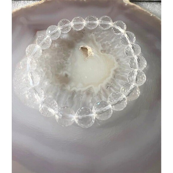 Clear Quartz Faceted Bracelet - 8.8mm - Picture 1 of 3